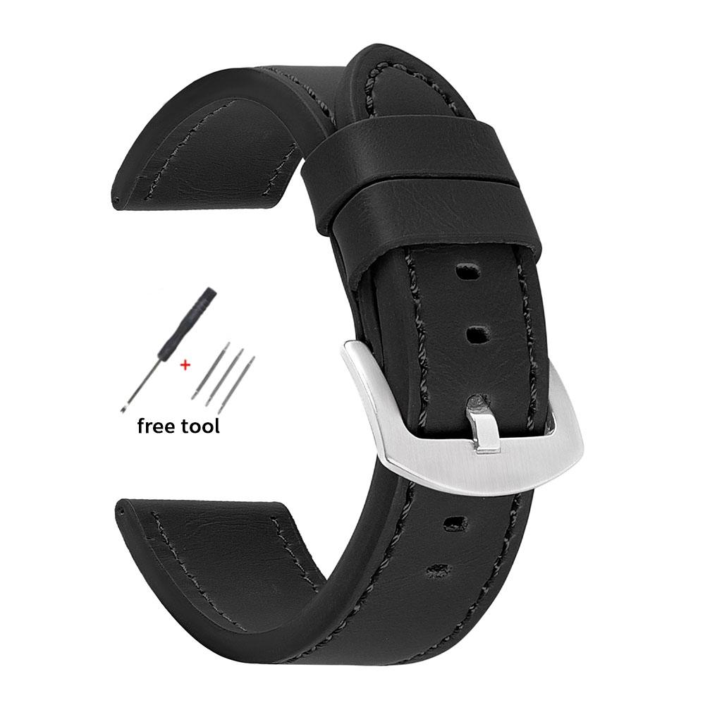 18mm 20mm 22mm 24mm Skórzany Pasek do Zegarka ze Skóry Bydlęcej dla Huawei Watch GT6/5/4 Bransoleta dla Xiaomi Mi Watch S3 S4 Sportowy Uniwersalny Pasek