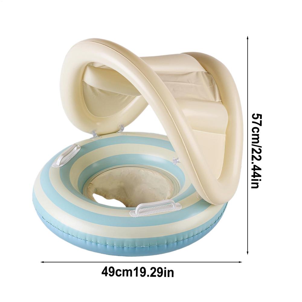 Baby Pool Float With Canopy Floating Pool Chair Safety Swimming Inflatable Toy Kids Swimming Circles Float Seat Pool Bathtub Toy