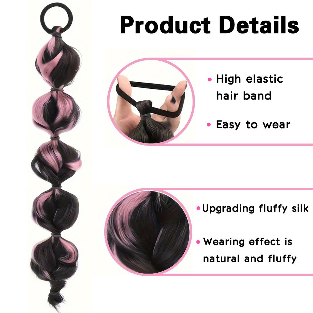 MISSQUEEN Synthetic Long Elegant Highlighted Braided Ponytail Extension With Elastic Band Hair For Women Easy To Wear