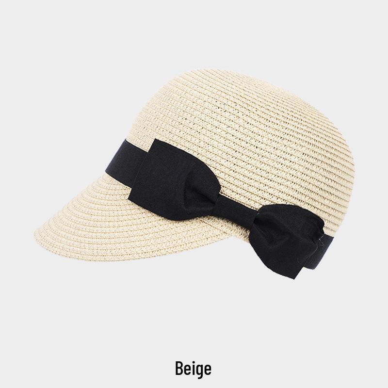 Women's Japanese-Style Casual Straw Fedora with Bowknot—Ideal for Sunshade and Beach Outings.