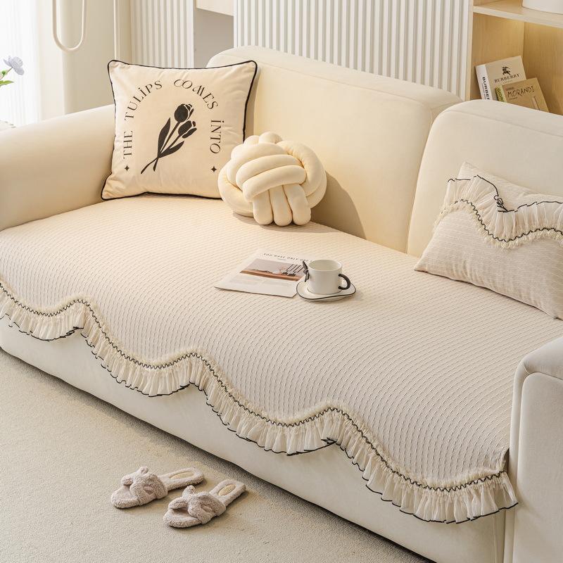 Light Luxury High-End Sofa Cushion Universal In All Seasons  New Cream Wind Special-Shaped Irregular Straight Row Cover Cloth Seat Cushion
