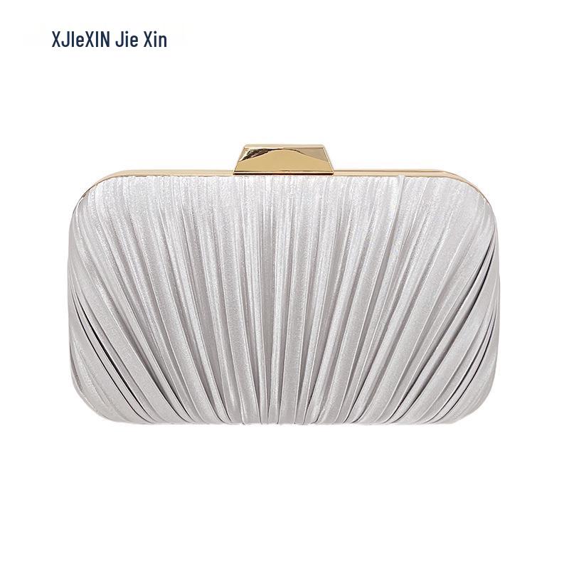 Elegante Borsa a Spalla Pieghettata in Finta Seta - Pochette Clutch di Alta Gamma