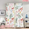 2pcs 2D Flat Printing Happy Christmas Party Curtains Christmas Mistletoe Candy Cane Ho Digital Printed Polyester Drapes Holiday