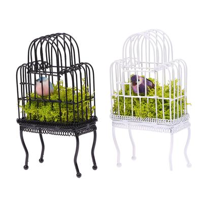 1:12 Dollhouse Mini Iron Art Bird Cage Model Dollhouse Miniature Birdhouse Garden Decor Toy Doll Micro Scene Construction Props