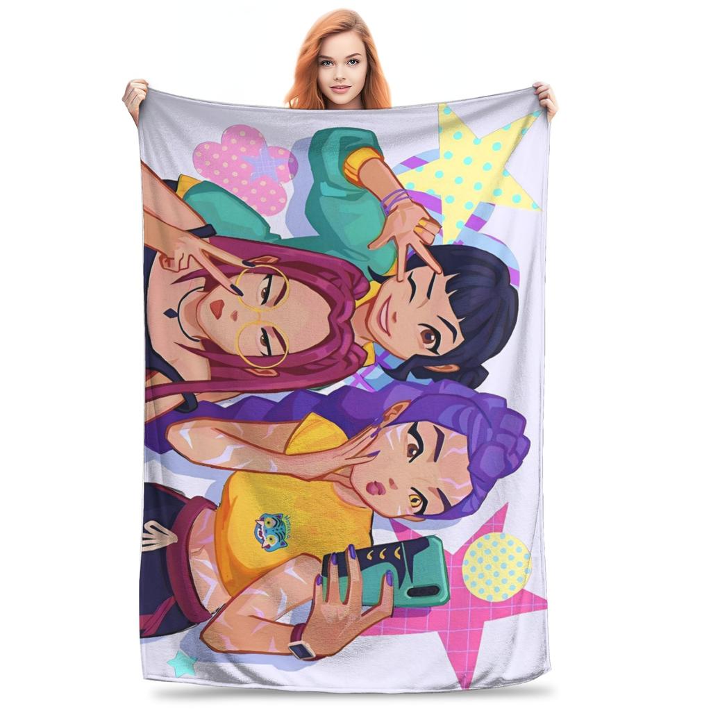Huntrix Blanket  Soft Warm Print Plush Bedding Throws For Children Outdoor Flannel Bedspread Bed Cover