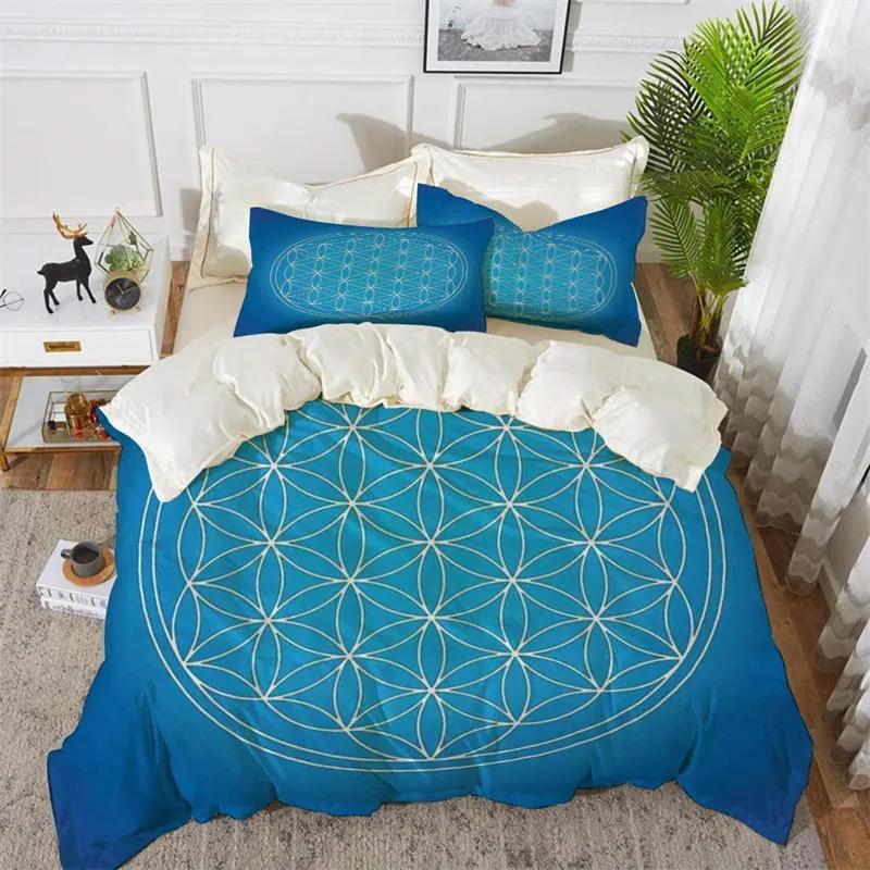 Comforter Flower Of Life Bohemia Mandala Mayan Calendar Comforter Abstract Sacred Geometry Theme Bedding Set S
