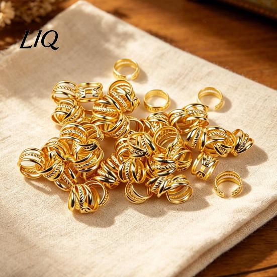Open Design Hair Rings 100Pcs Dreadlock Accessories, Metal Hollow Twist Rings, Lightweight Braids Cuffs, Non-pierced Ear Cuffs Accessories