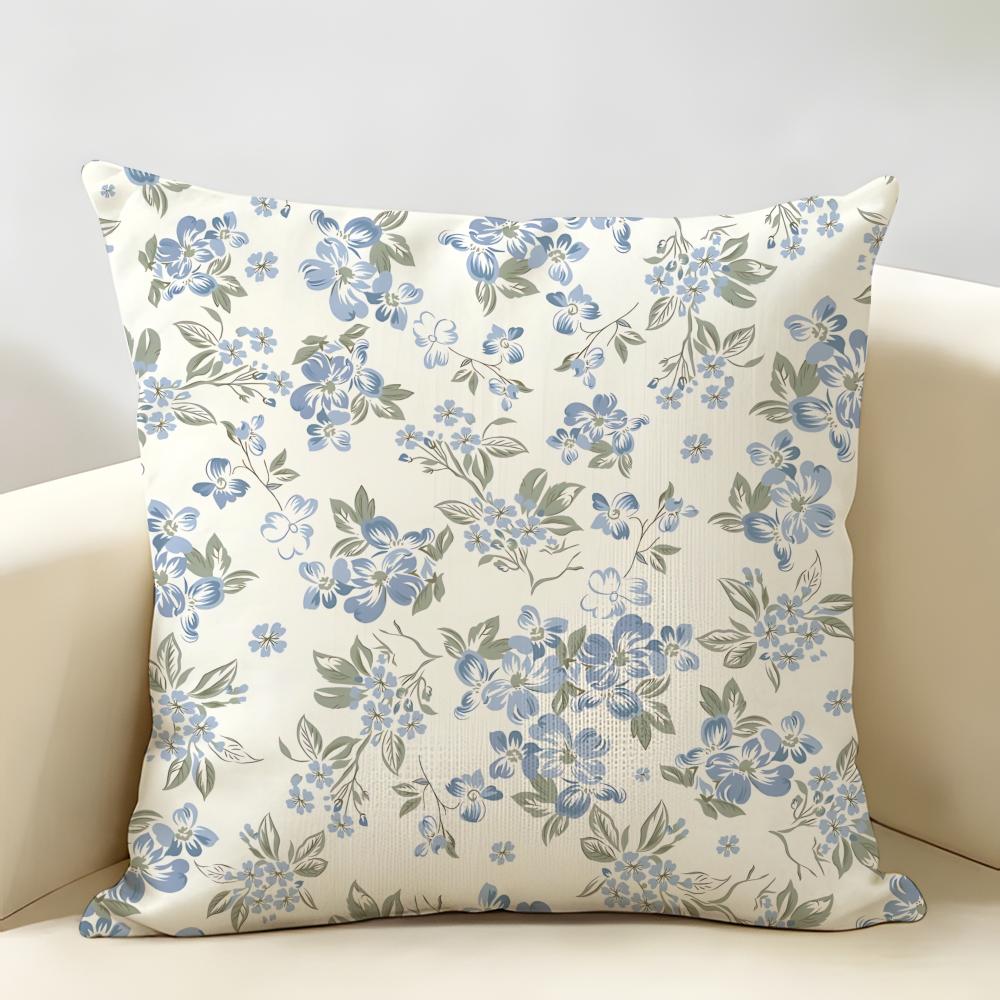 Vintage Ditsy Floral Country Bloom Cushion Cover Natural Linen Organic Fabric DoubleSided Printing Room Sofa Decor Pillow Case