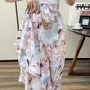 2022 Summer High Waist Women Skirts Casual Floral Printed Chiffon Woman Midi Skirts Bohemian Beach Holiday Long A-line Skirts