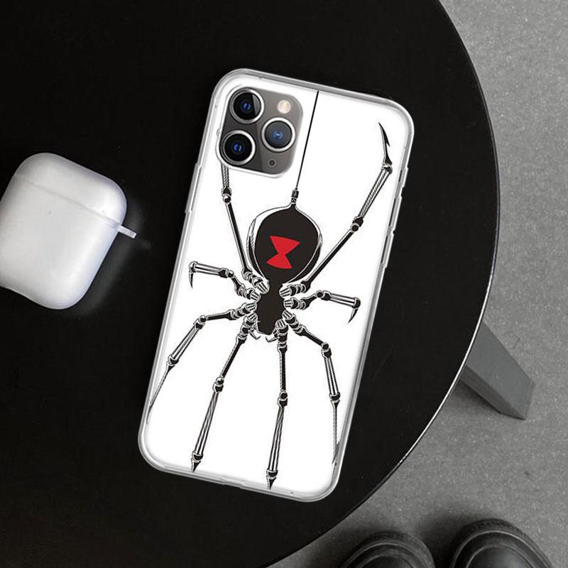 Black Widow Spider Insect Phone Case Cover for iPhone 11 12 13 Mini 14 15 Plus 16 Pro Max 17 Air 7 8 + SE Art Customized Fundas