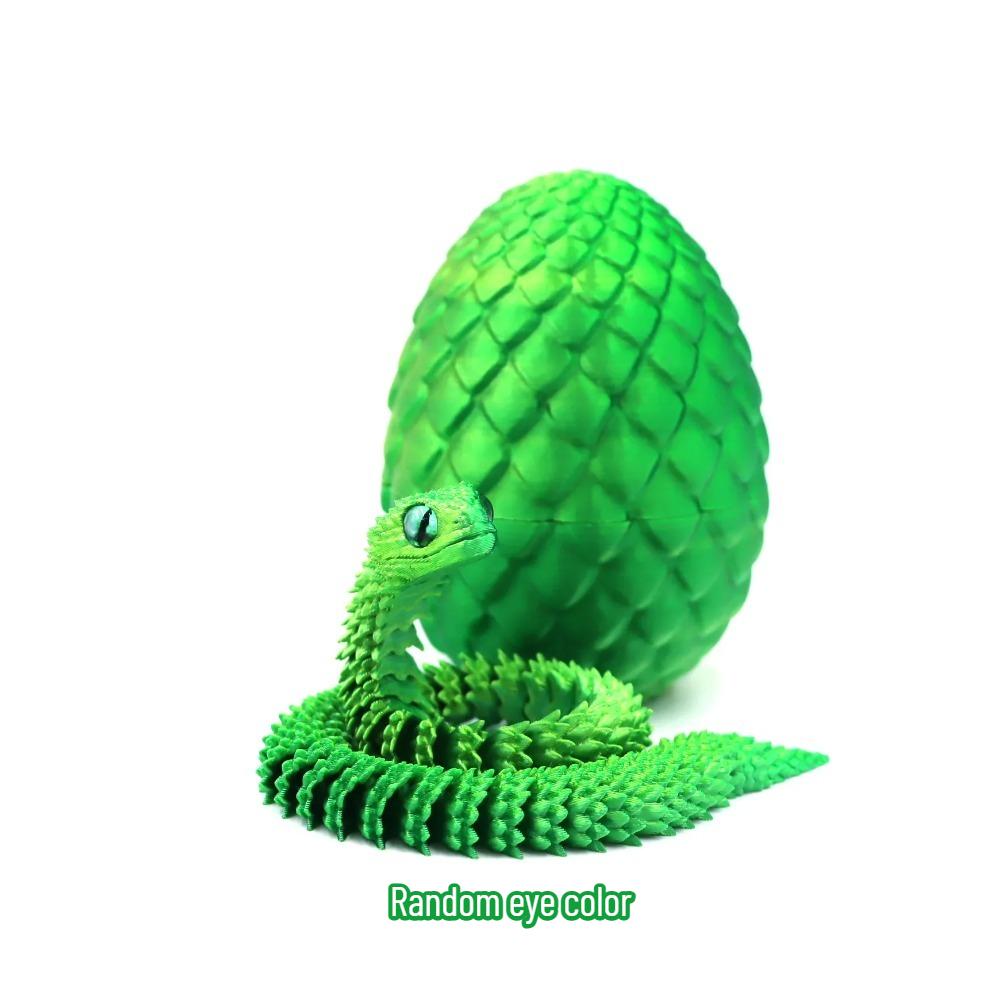 Artikuliertes 3D-gedrucktes Schlangentier 30cm mit 8,5cm Ei Flexible Tierfigur für Schreibtisch Zuhause Büro Dekoration Display Geschenk Dekor