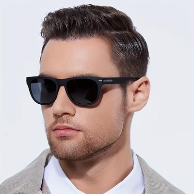 Non-polarized 1pc Men Stylish Square Sunglasses Vintage Outdoor Sports Shades Driving Fishing Eyewear and Daily Use