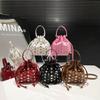 Bucket Design PU Leather Crossbody Bag  Punk Style Rivet Shoulder Purses and Handbags Motorcycle Bolsas Feminina Clutch Bag