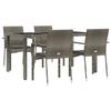 VidaXL Ensemble de salle à manger de jardin 5 pcs avec coussins Gris 3184983