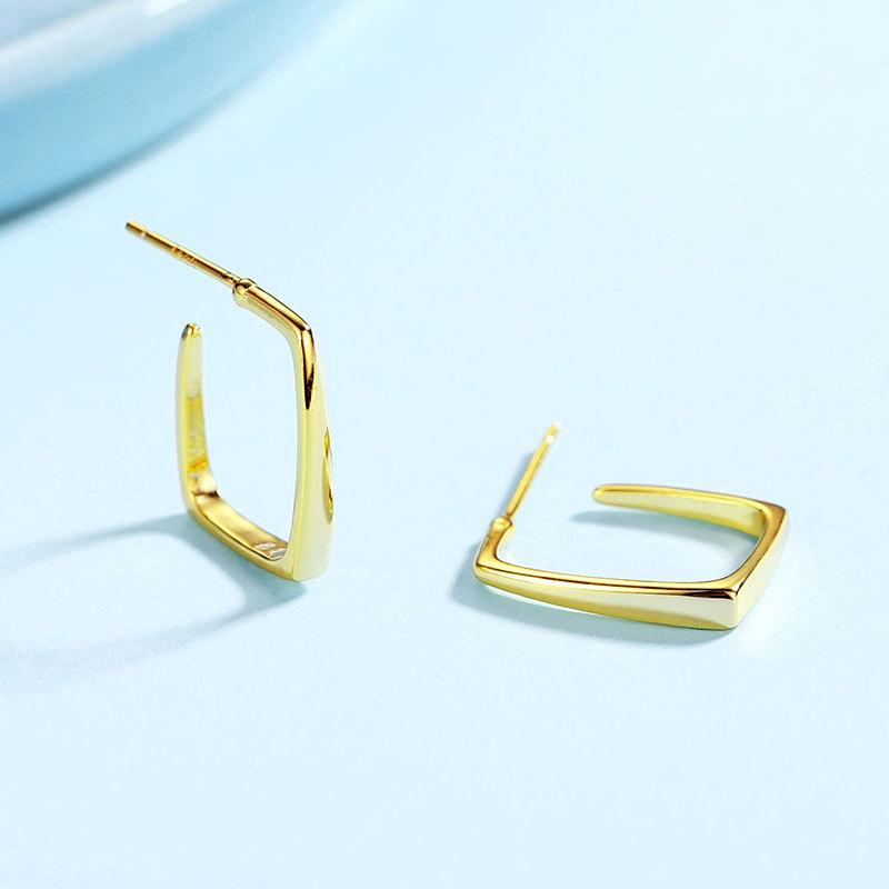 Simple Design Geometric Square Line Earrings Temperament Commuting Temperament Earrings Light Luxury