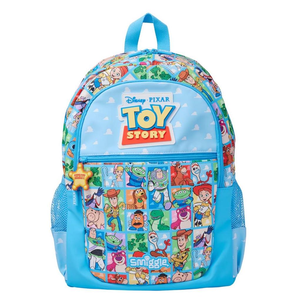 Smiggle Blue Double Shoulder School Bag for Grades 1-6 - Large, Decompression, Multifunctional Backpack