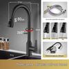TLXT Light Luxury Gray Stainless Steel Pull-Out Kitchen Faucet