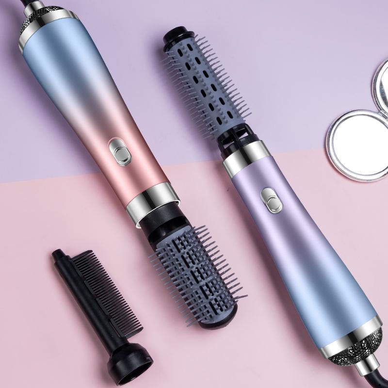 3-in-1 Haartrockner Tragbarer Kamm Ionischer Haarstreckbürste Heißluft Locken für Haarroller Föhn Schnelltrocknender Haarwickler Lockenwickler