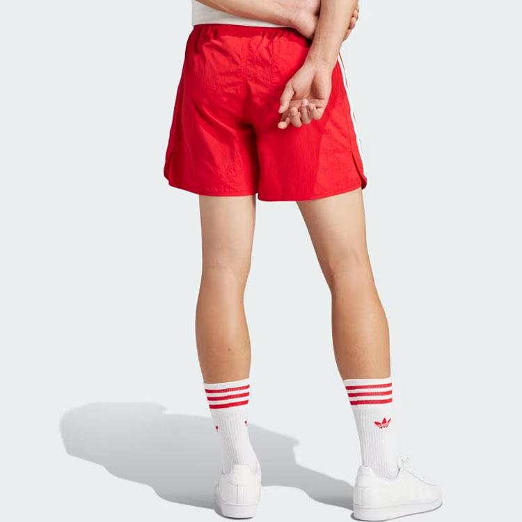 adidas Originals Adicolor Classics Streepjes Logo Borduurwerk Rechte Pijp Casual Korte Broek Heren Shorts Rood IU0771