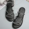 Plus Size Rhinestone Women's Two-Wear Non-Slip Sandals - Summer Fashion Outdoor Beach