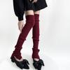 Japanese Ballet Styles Thigh High Leg Warmer Ribbed Knitted Split Buttons Over Knee Footless Socks for Fashionable Women