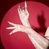 Polka Dots 3D Aurora Oil Shiny Silky Transparent Gloves Women Sexy Five Fingers Elbow Long Gloves For Pole Dance Nightclub Party
