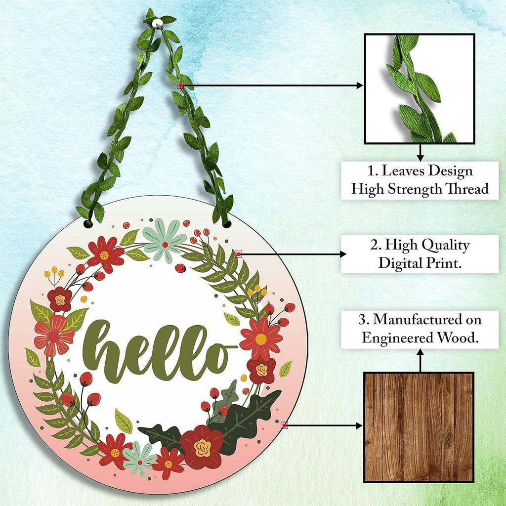 Wood Wall Hangings|Door Hanging| Home Decor Items|Home Decoration Items - for Office|Living Room |Decorative Items for Home, Multicolor