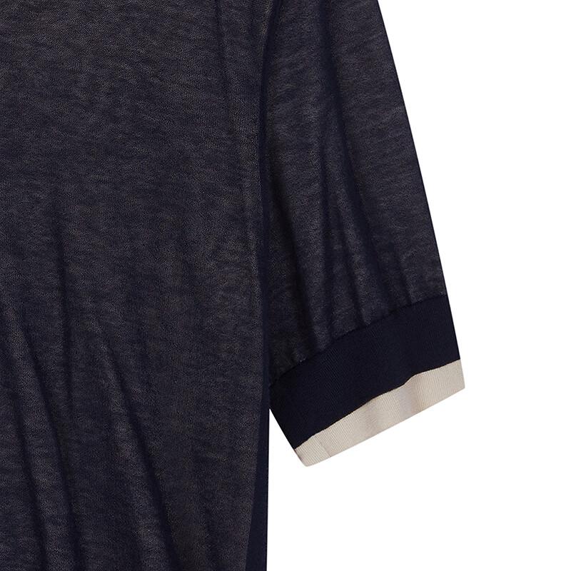 LESS 2025 Summer Round Neck Short Sleeve Sweater