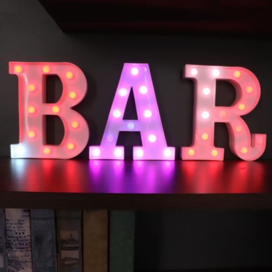 Colourful LED Letter Lights with Remote 4 Flashing Modes Adjustable Easy to Hang Party Bar Decorations Light