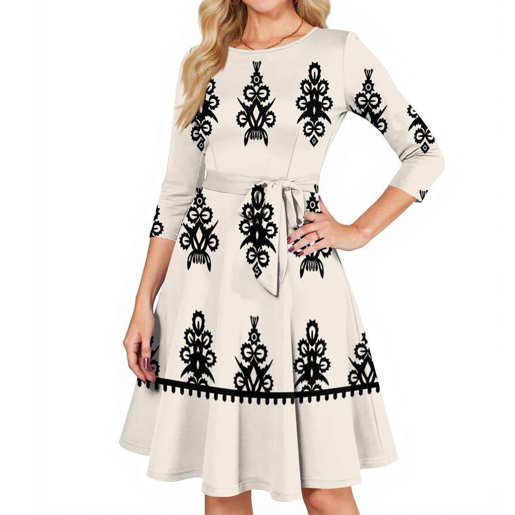 Women's Cocktail Dresses 3/4 Sleeve Vintage Wedding Guest Dress