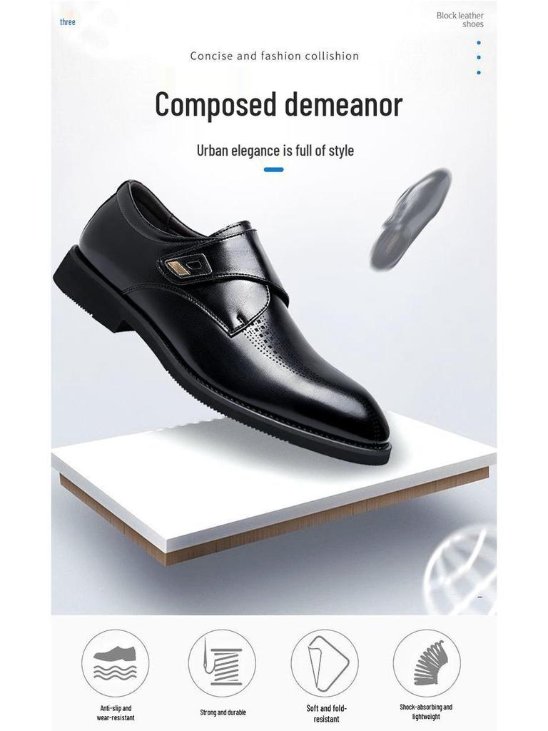 Men's Pointed Toe Cowhide Leather Shoes: Genuine Casual & Business Formal, British Style - Black/Brown, 2025.