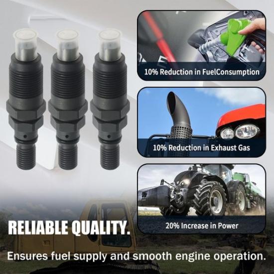 3Pcs Fuel Injectors For John Deere Tractors 2210 4010 4100 4110 455 75 AM879688