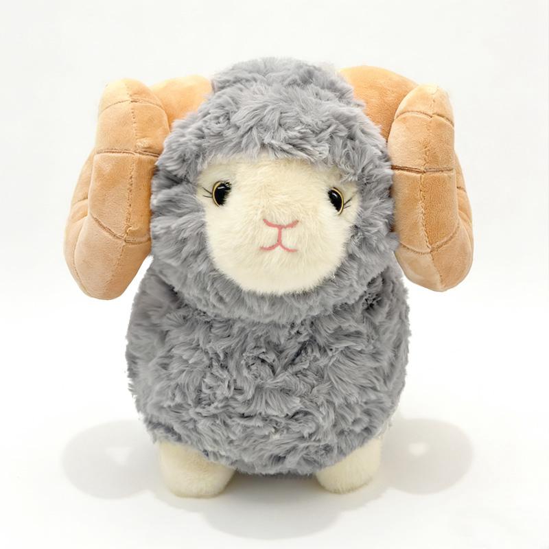 Proud Bull Lamb Plush Toy Stuffed Bighorn Sheep Doll Soft Grassland Animal Plushie Birthday Gift 15cm