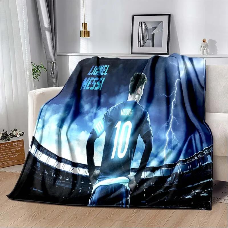 Football Superstar L-Leo-Messi-i Flannel Adult and Children's Blanket Sofa Bed Decoration Blanket Portable Blanket Gift