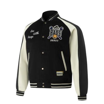 Giacca da Uomo Bad5 con Colletto Baseball 3D e Lettera Ricamata AJMW009-3