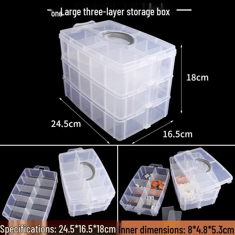 Transparent Multi-Layer Detachable Storage Box for Small Items and Lego Bricks