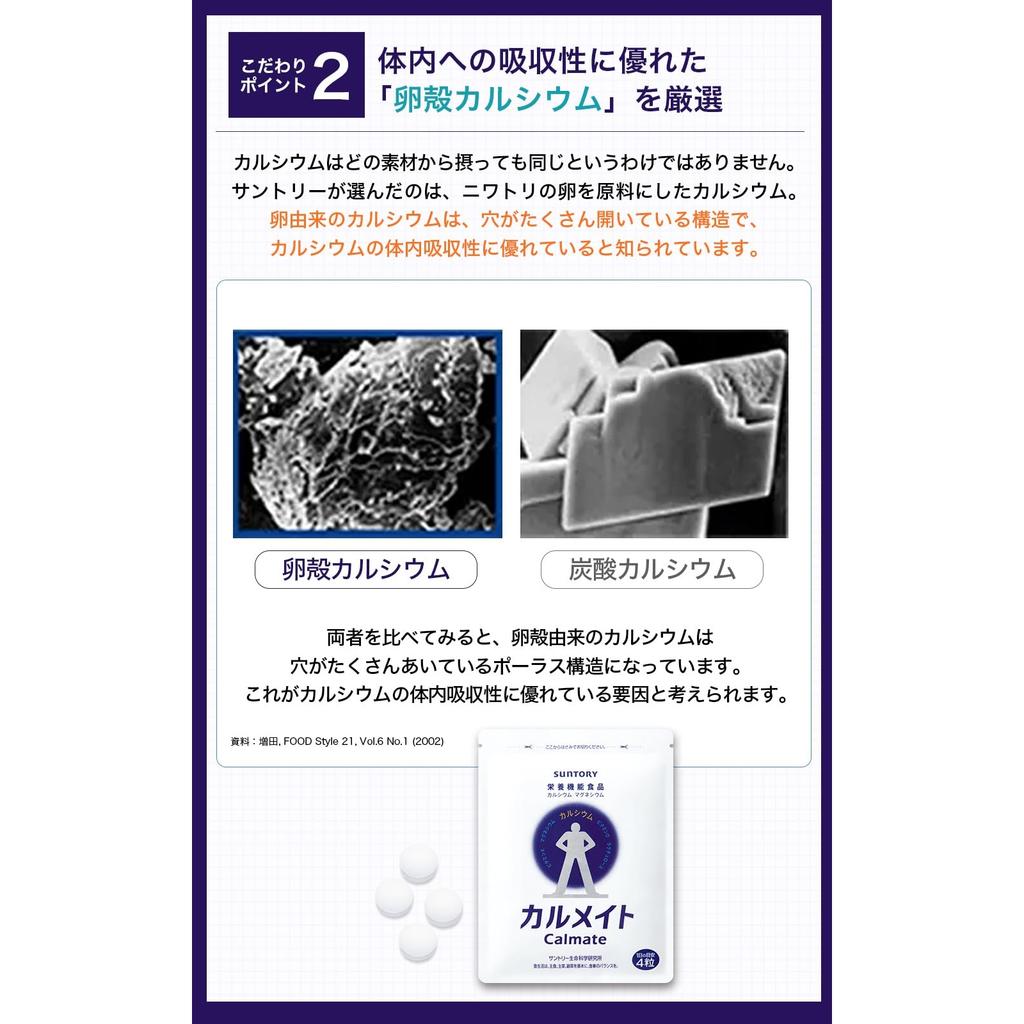 Suntory Calmate Lactulose Calcium Magnesium Vitamin D Supplement - 120 Tablets (30-Day Supply)