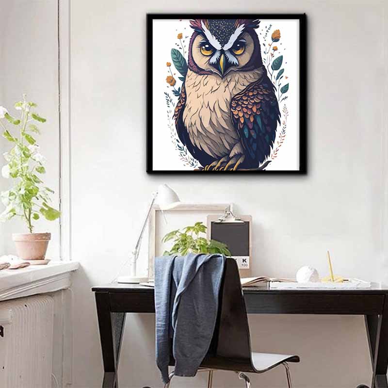 New Arrival 5D DIY Full Circle Diamond Painting "Painted Black Owl" Embroidery Cross Stitch Home Decor Gift