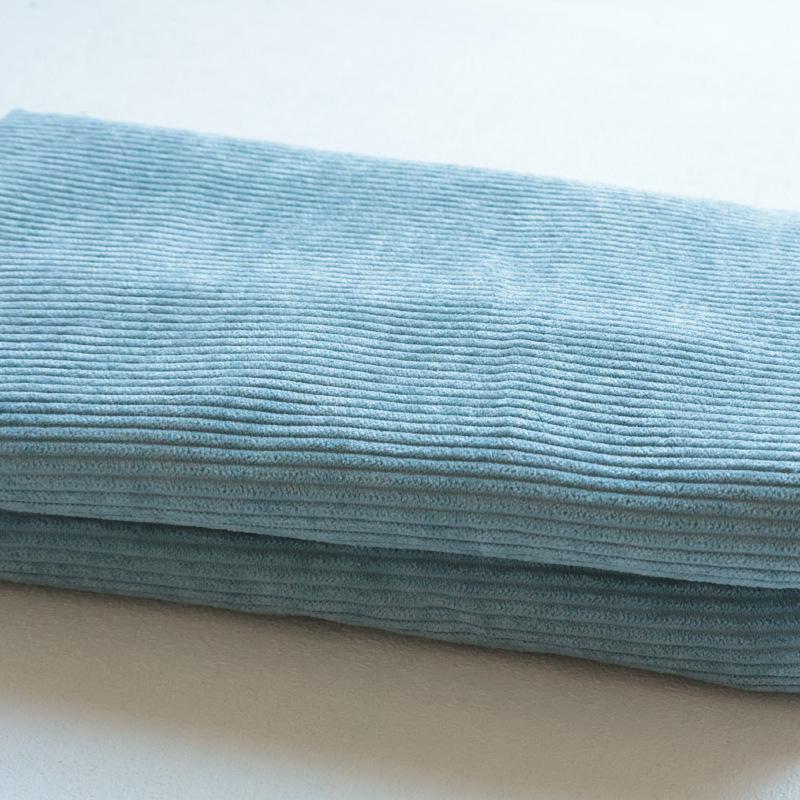 Solid-Color Ribbed Corduroy Jacket and Shirt-Smock in Silk Fabric