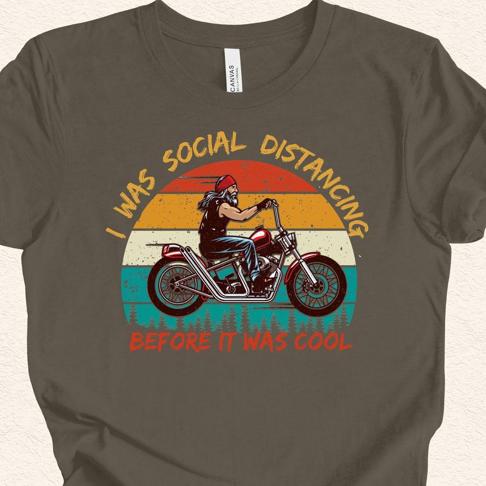 Motorcycle Social Distancing T-Shirt, Funny Biker Dad Gift XS