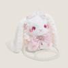 Lolita Plush Rabbit Bag With Artificial Pearls And Bow Decor For Casual Travel And Gift For Girls