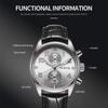 Quartz Chronograph Watch Luminous Waterproof Wrist Watch Leather Strap Date Function Pilot Style