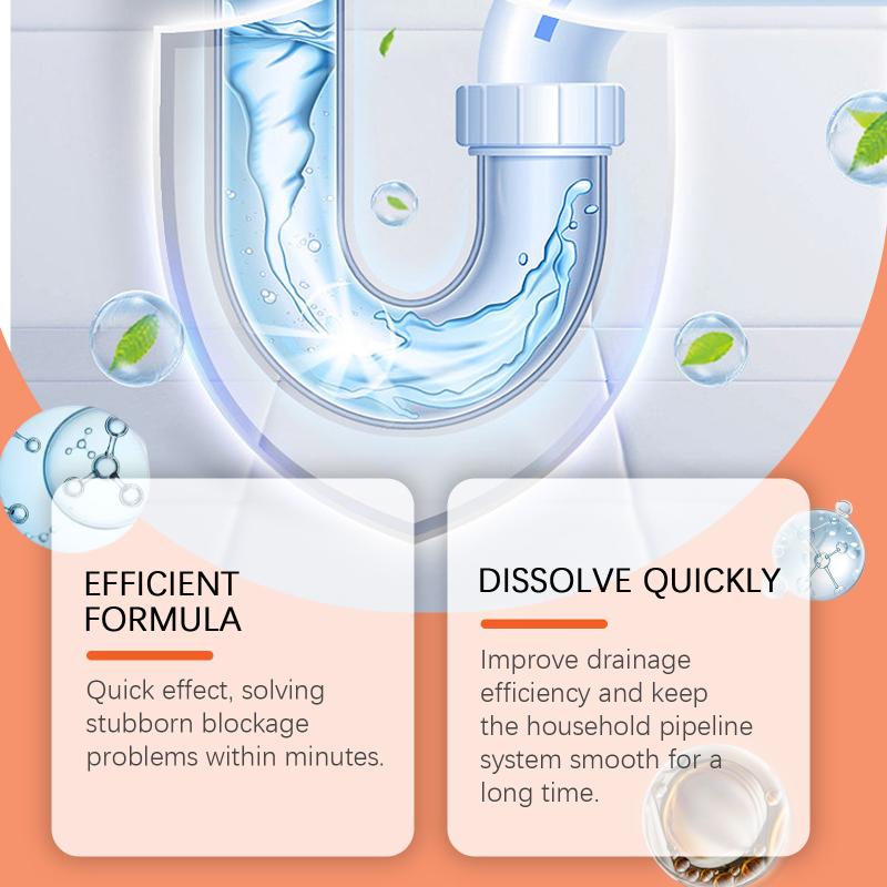 

Pipeline Dredging Agent Drain Cleaners Easily Unclog Pipes Prevent Pipe Blockage Remove Residual Odor Sewer Unclogging Agent one size
