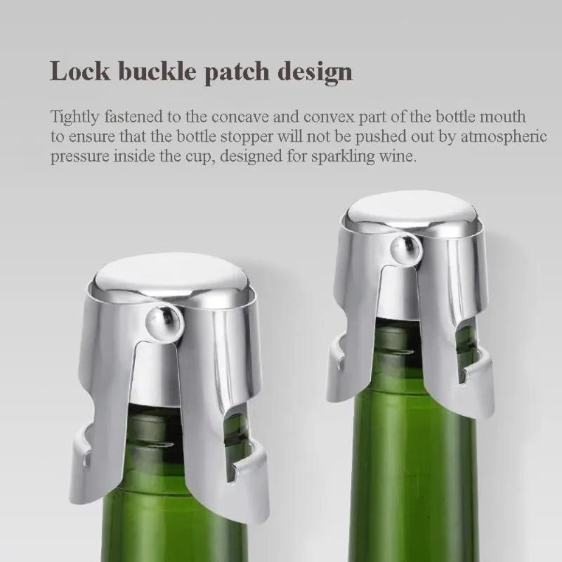 Wine Bottle Stopper Wine Beer Bottle Cork Plug Stainless Steel Champagne Sparkling Stopper Bar Tools 1PC Sealing Bottle Cap