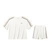 Color Block Breathable Versatile Short Sleeve T-Shirt And Mid Waist Shorts Casual Set Women Sets Ivory 962528205-1
