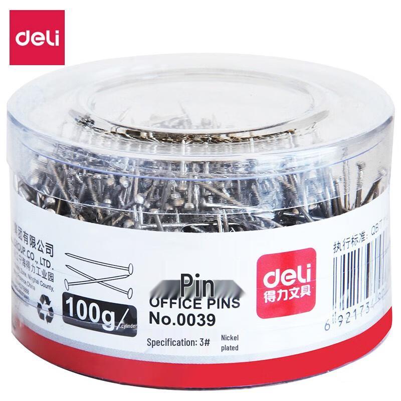 Deli 0039 Colorful Metal Office Pin and Clip Assortment
