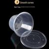 Handun Disposable Round Plastic Food Containers with Lids (300 Sets)