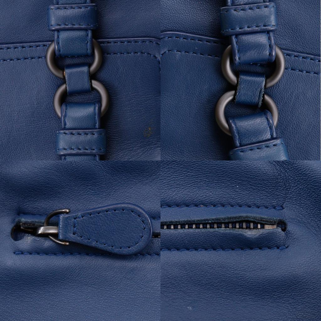 BOTTEGAVENETA Intrecciato Backpack Daypack Blue Calfskin Women Used