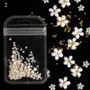 200Pcs Acrylic Crystal 3D Flower Nail Art Decoration Cute Mixed Size Manicure _A