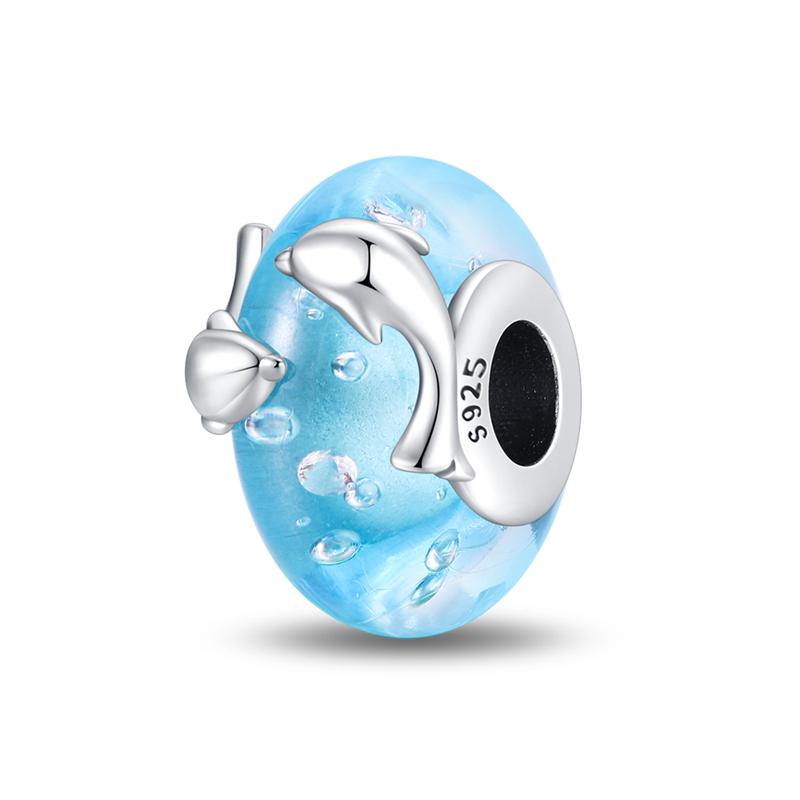 Blue Series Copper Turtle,Whale & Seahorse Dangle Charm Fits Bracelet Kids Ocean Jewelry Accessories